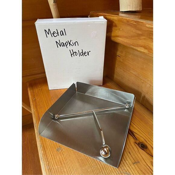 IBILI "Clasica Stainless Steel Square Serviette Holder, Silver, 17 x 17 cm - Picture 1 of 3